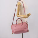 Miu Miu Hand Bag Leather 2way Pink Gold Auth LN232-25