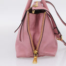 Miu Miu Hand Bag Leather 2way Pink Gold Auth LN232-4