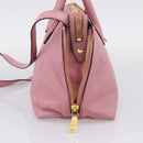 Miu Miu Hand Bag Leather 2way Pink Gold Auth LN232-5