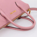 Miu Miu Hand Bag Leather 2way Pink Gold Auth LN232-7