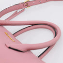 Miu Miu Hand Bag Leather 2way Pink Gold Auth LN232-8