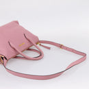 Miu Miu Hand Bag Leather 2way Pink Gold Auth LN232-9