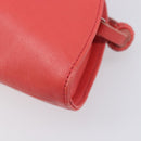 LOEWE Hand Bag Leather Red Silver Auth LN234V-17