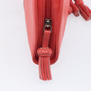 LOEWE Hand Bag Leather Red Silver Auth LN234V-21