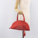 LOEWE Hand Bag Leather Red Silver Auth LN234V-27