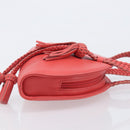 LOEWE Hand Bag Leather Red Silver Auth LN234V-3