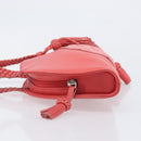 LOEWE Hand Bag Leather Red Silver Auth LN234V-4
