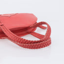 LOEWE Hand Bag Leather Red Silver Auth LN234V-7