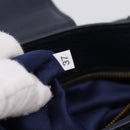 Miu Miu Madras Hand Bag Leather 2way Navy Gold Auth LN235-12