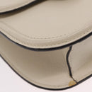 GUCCI Sherry Line Shoulder Bag Leather Ivory Gold Auth LN236V-13
