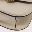 GUCCI Sherry Line Shoulder Bag Leather Ivory Gold Auth LN236V-14