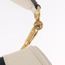 GUCCI Sherry Line Shoulder Bag Leather Ivory Gold Auth LN236V-20