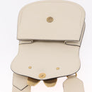 GUCCI Sherry Line Shoulder Bag Leather Ivory Gold Auth LN236V-21