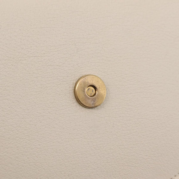 GUCCI Sherry Line Shoulder Bag Leather Ivory Gold Auth LN236V