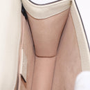 GUCCI Sherry Line Shoulder Bag Leather Ivory Gold Auth LN236V-26