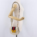 GUCCI Sherry Line Shoulder Bag Leather Ivory Gold Auth LN236V-30