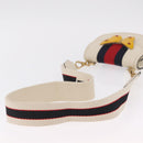 GUCCI Sherry Line Shoulder Bag Leather Ivory Gold Auth LN236V-8