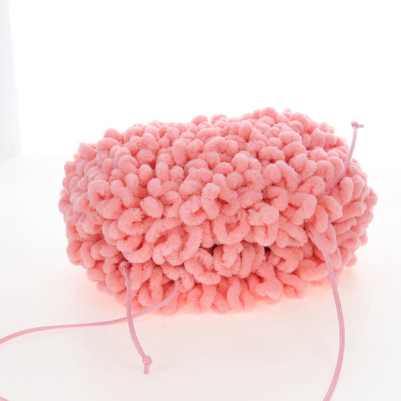 Bottega Veneta Mini The Pouch Shoulder Bag fabric Pink Auth LN237M