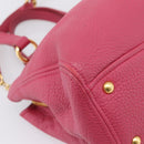 Miu Miu Vitterodino Hand Bag Leather 2way Pink Gold Auth LN239A-16