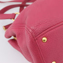 Miu Miu Vitterodino Hand Bag Leather 2way Pink Gold Auth LN239A-18
