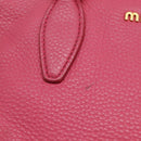 Miu Miu Vitterodino Hand Bag Leather 2way Pink Gold Auth LN239A-10