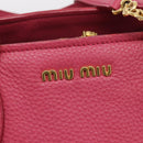 Miu Miu Vitterodino Hand Bag Leather 2way Pink Gold Auth LN239A-19