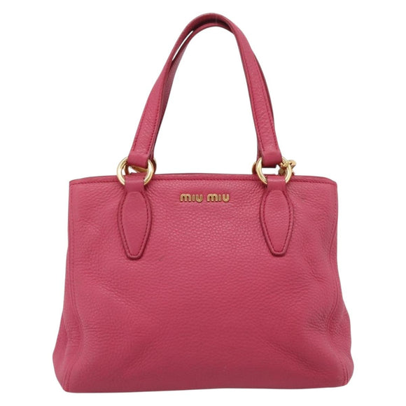 Miu Miu Vitterodino Hand Bag Leather 2way Pink Gold Auth LN239A