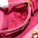 Miu Miu Vitterodino Hand Bag Leather 2way Pink Gold Auth LN239A-24