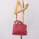 Miu Miu Vitterodino Hand Bag Leather 2way Pink Gold Auth LN239A-28