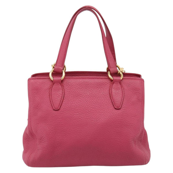 Miu Miu Vitterodino Hand Bag Leather 2way Pink Gold Auth LN239A
