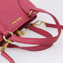 Miu Miu Vitterodino Hand Bag Leather 2way Pink Gold Auth LN239A-7