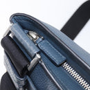 PRADA Shoulder Bag Vittero Dino Leather Navy Silver Auth LN240-21