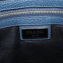 PRADA Shoulder Bag Vittero Dino Leather Navy Silver Auth LN240-22