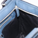 PRADA Shoulder Bag Vittero Dino Leather Navy Silver Auth LN240-21
