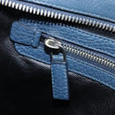 PRADA Shoulder Bag Vittero Dino Leather Navy Silver Auth LN240-23