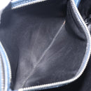 PRADA Shoulder Bag Vittero Dino Leather Navy Silver Auth LN240-24