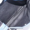 PRADA Shoulder Bag Vittero Dino Leather Navy Silver Auth LN240-25