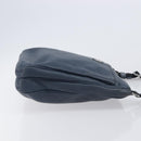 PRADA Shoulder Bag Vittero Dino Leather Navy Silver Auth LN240-3