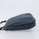 PRADA Shoulder Bag Vittero Dino Leather Navy Silver Auth LN240-5