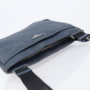 PRADA Shoulder Bag Vittero Dino Leather Navy Silver Auth LN240-6