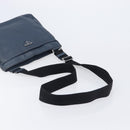 PRADA Shoulder Bag Vittero Dino Leather Navy Silver Auth LN240-7
