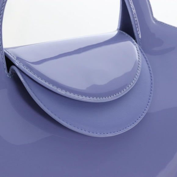 Bottega Veneta Hand Bag Patent leather Purple Silver Auth LN242M