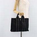 HERMES Fourre Tout PM Hand Bag Canvas Black Silver Auth LN243-21