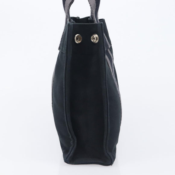 HERMES Fourre Tout PM Hand Bag Canvas Black Silver Auth LN243