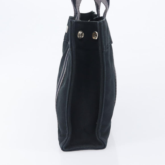 HERMES Fourre Tout PM Hand Bag Canvas Black Silver Auth LN243