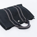 HERMES Fourre Tout PM Hand Bag Canvas Black Silver Auth LN243-6