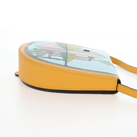 LOEWE Ken Price Collaboration Shoulder Bag Leather Yellow Silver Auth LN244M