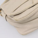 Salvatore Ferragamo Vala Shoulder Bag Leather Ivory Gold Auth LN245-12