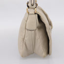 Salvatore Ferragamo Vala Shoulder Bag Leather Ivory Gold Auth LN245-4