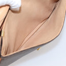 CELINE Macadam Canvas Shoulder Bag PVC Leather Brown Gold Auth LN246-24